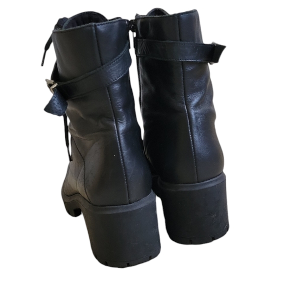 BERTUCHI Leather Chunky Boots Black 9 1/2 - Picture 4 of 7